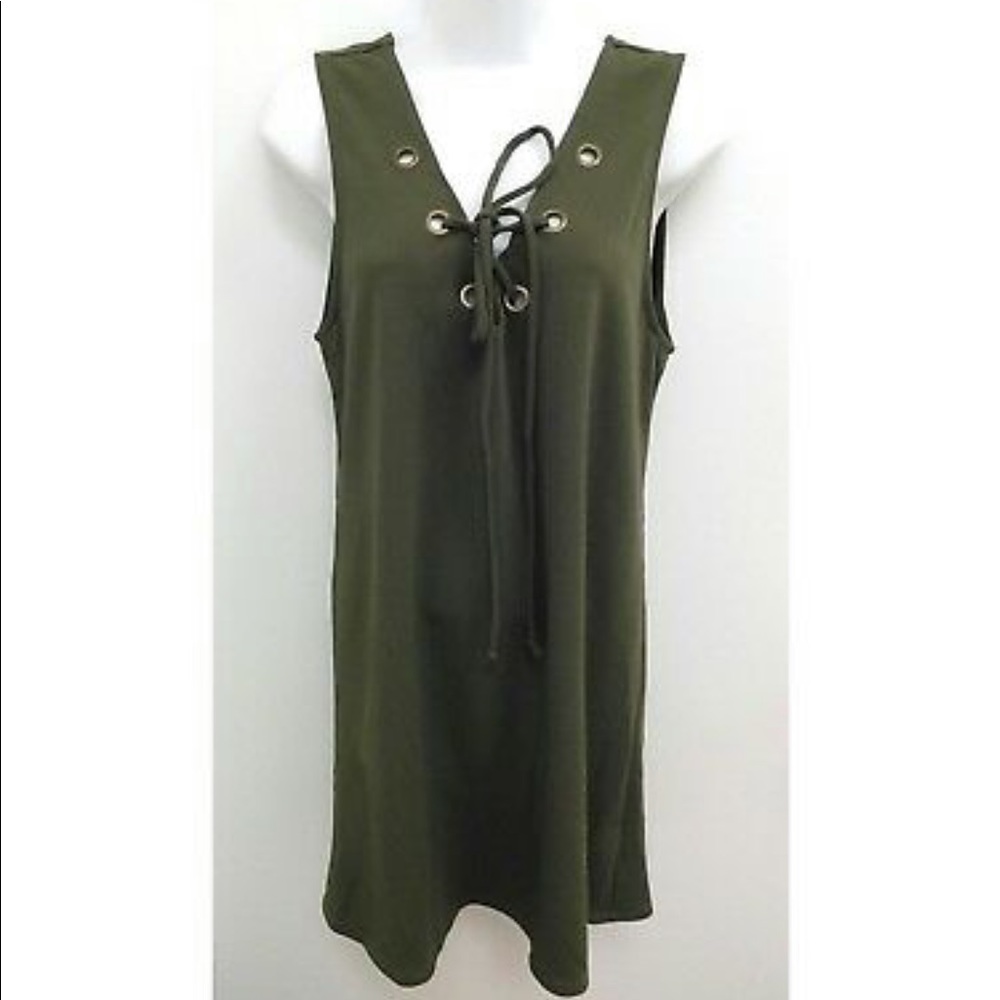 Navy Green Beach Dress